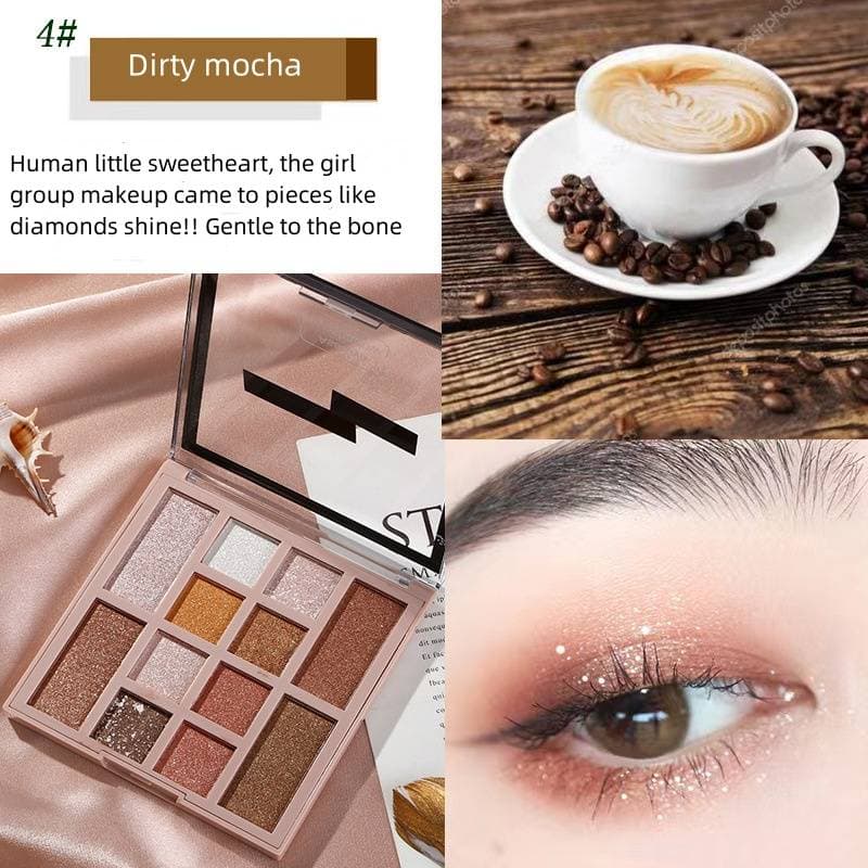 Pearl Earth Color waterproof 12-color eyeshadow palette affordable student beauty
