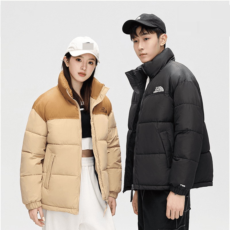 Unisex Color-Block Puffer Jacket - Lightweight Quilted Coat With Relaxed Fit For Men & Women