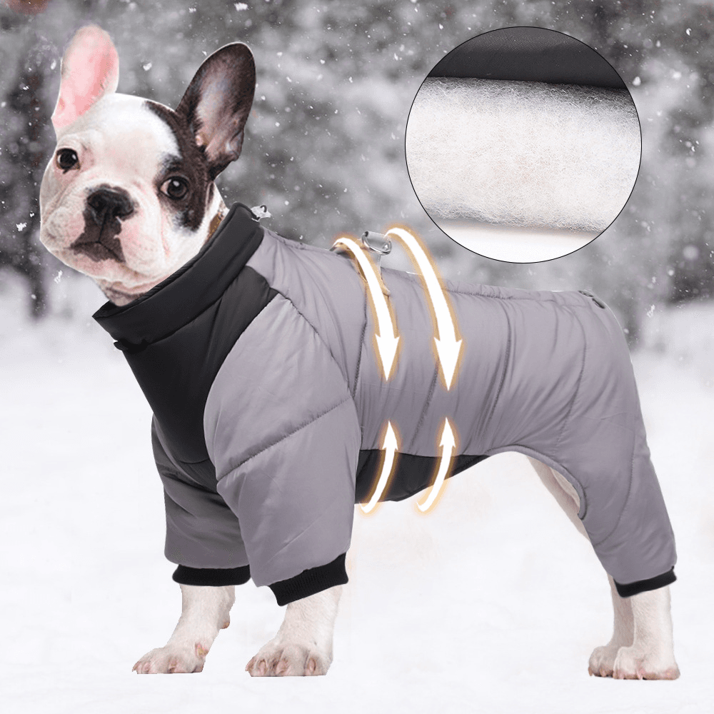 Cross-border new dog four-legged clothes warm winter dog clothes windproof dog clothes pet cotton-padded clothes wholesale