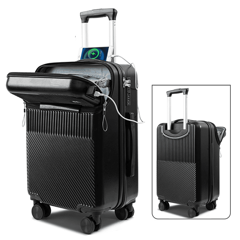 Luggage Front Open Luggage Women's Multi-function Boarding Box Combination Box Multi-wheel Large Capacity Suitcase