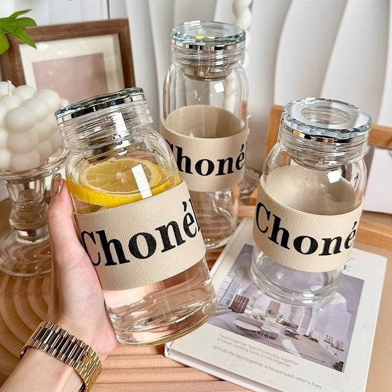 High Borosilicate Glass Tea Cup - Heat-Resistant Transparent With Lid & Tea Strainer Stylish Women's Design