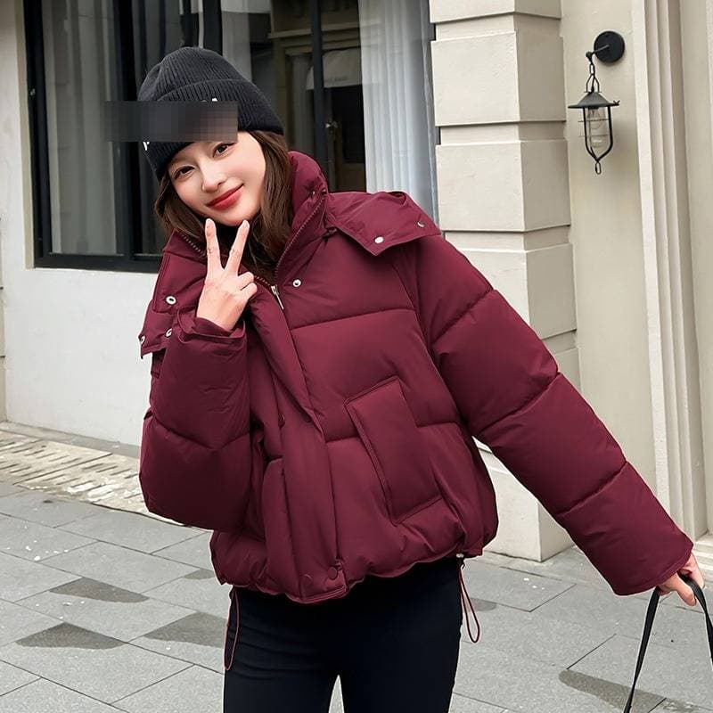 Oversized Hooded Puffer Jacket – Winter-Ready Quilted Coat (Grey/Black/Khaki/Burgundy/Purple, M-2XL)