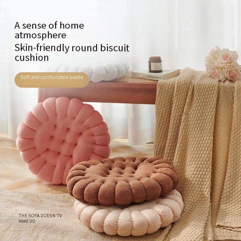 Cookie-Shaped Seat Cushion - Ultra Soft Round & Square Pillow For Floor Sitting