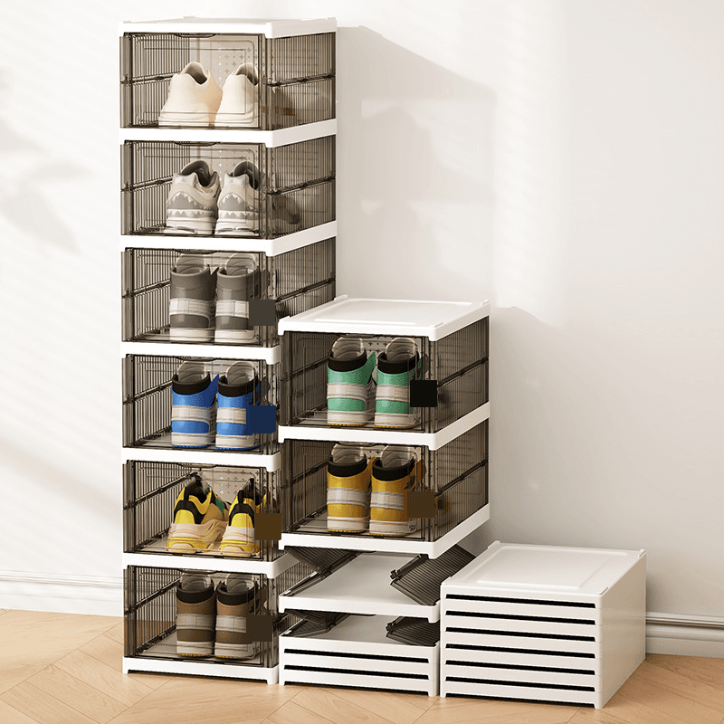 Upgraded Installation Free Thickened Shoe Box With Lid Transparent Shoe Cabinet Storage Box Home Simple Foldable Multi Layer Shoe Rack