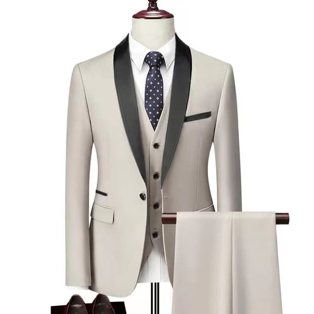 Men's large size suit foreign trade cross-border green fruit collar business gentleman banquet host evening dress