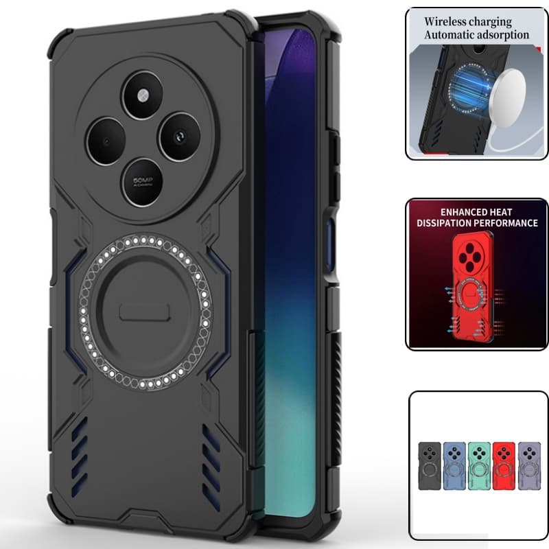 Redmi14c Case Magnetic Armor Back Cover For Xiaomi Redmi 14 C C14 Wireless Charging Protect Coque Redmy Readmi 14C 4G