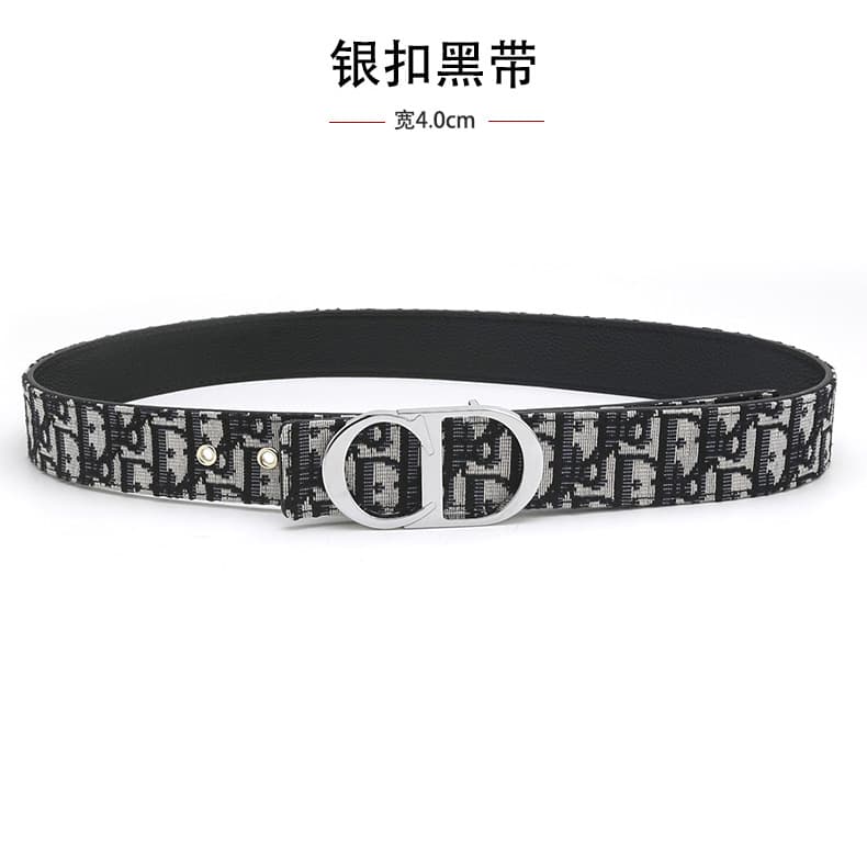 Ceinture homme en tissu uni tendance, 3,8 cm, motif litchi, boucle CD.