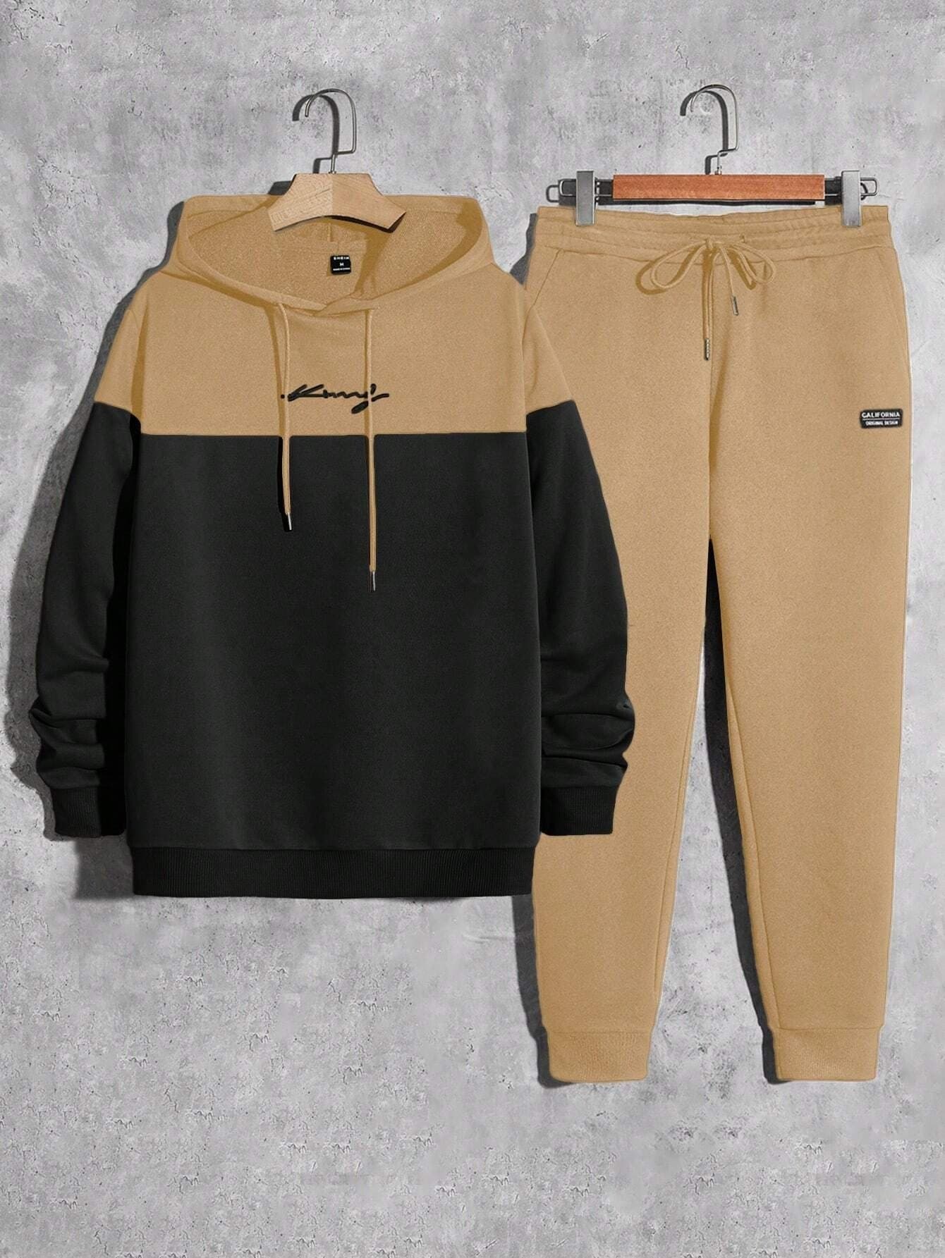 Men's Clothing Thickened Hooded Sweatshirt Color Matching Simple Sweatshirt Jacket