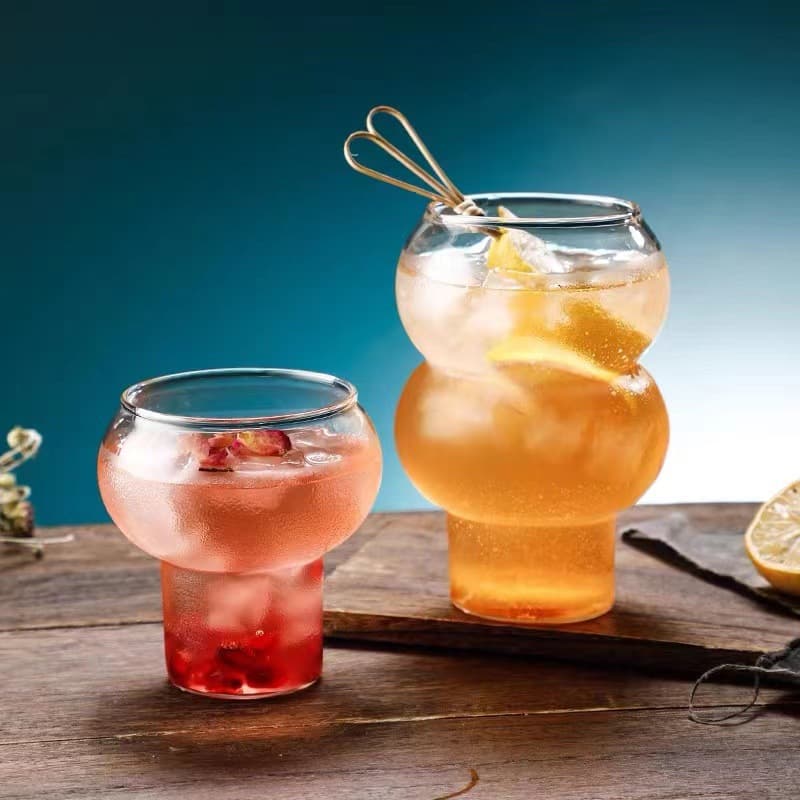 Boho Glass Cup With Creative Gourd Shape - Aesthetic Dessert & Tea Cup For Women