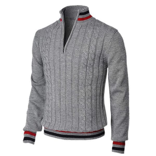 Men's Clothing New Spring And Autumn Supply Style Color Matching Zipper High Collar Men's Sweater
