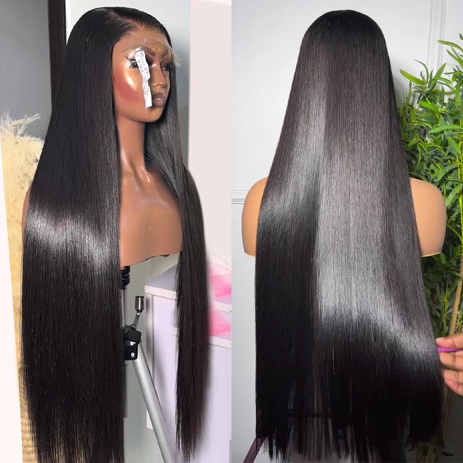 hot selling 250% Bone Straight 5x5 Glueless Preplucked 13x4 Frontal Wig 13x6 Transparent Lace Front Wigs For Women