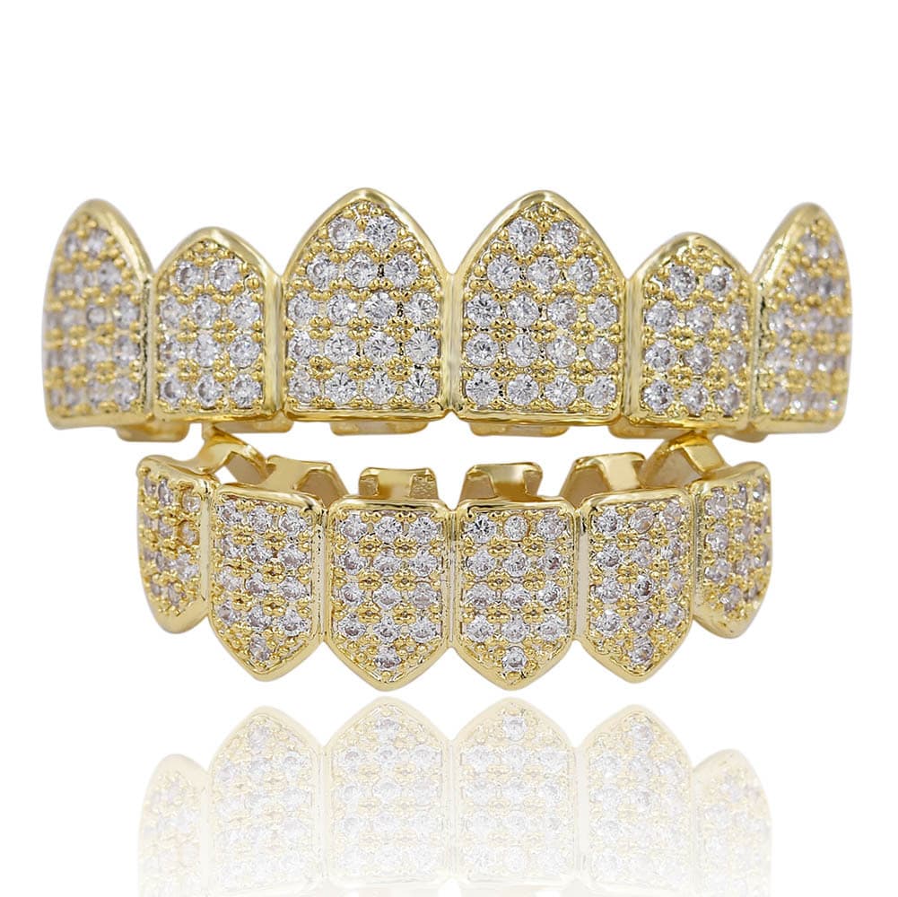 Unisex Jewelry Fashion micro gold braces fangs Vampire teeth hip hop accessories braces HIPHOP tooth