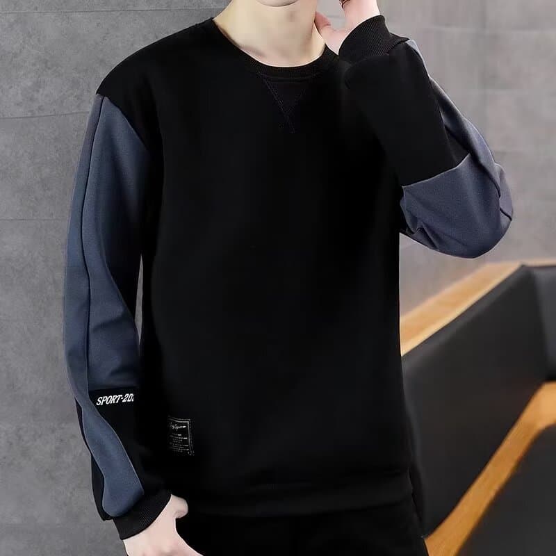 Printed autumn and winter hoodie men's spring and autumn new item round neck loose top chic trend
