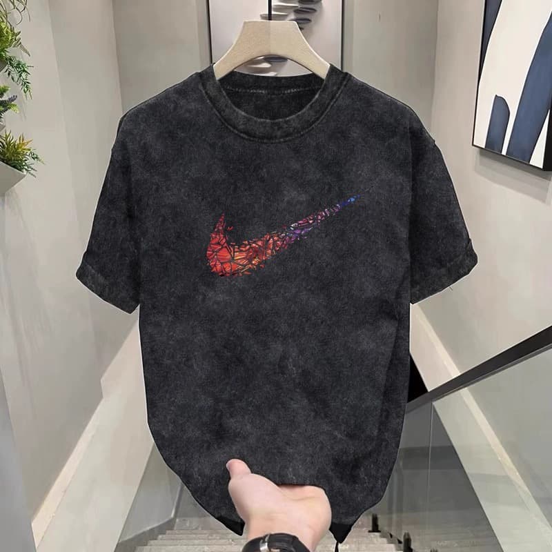 T-shirt à manches courtes délavé et vieilli pour homme, nouvelle tendance ample, été 2024