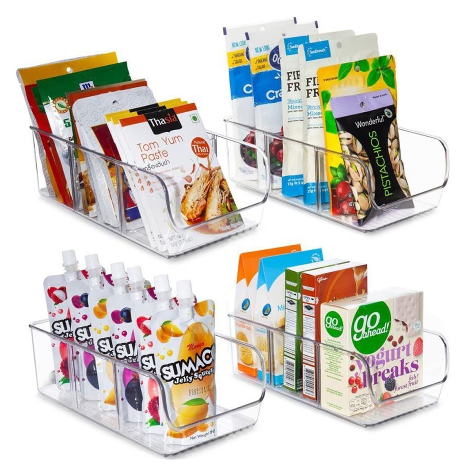 Refrigerator Compartment Transparent Storage Box Plastic Food Organizer Container Food Storage Food Tea Rack Snack Box Stackable