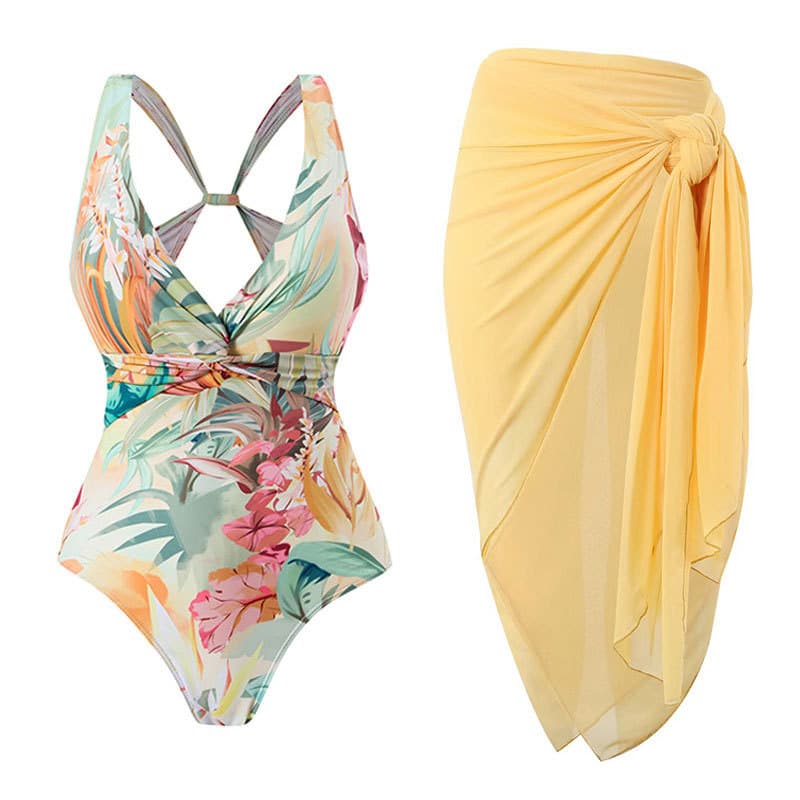 Women's Clothing New One Piece Fashion Sexy Swimsuit Female Slim Retro Print Swimsuit Suit