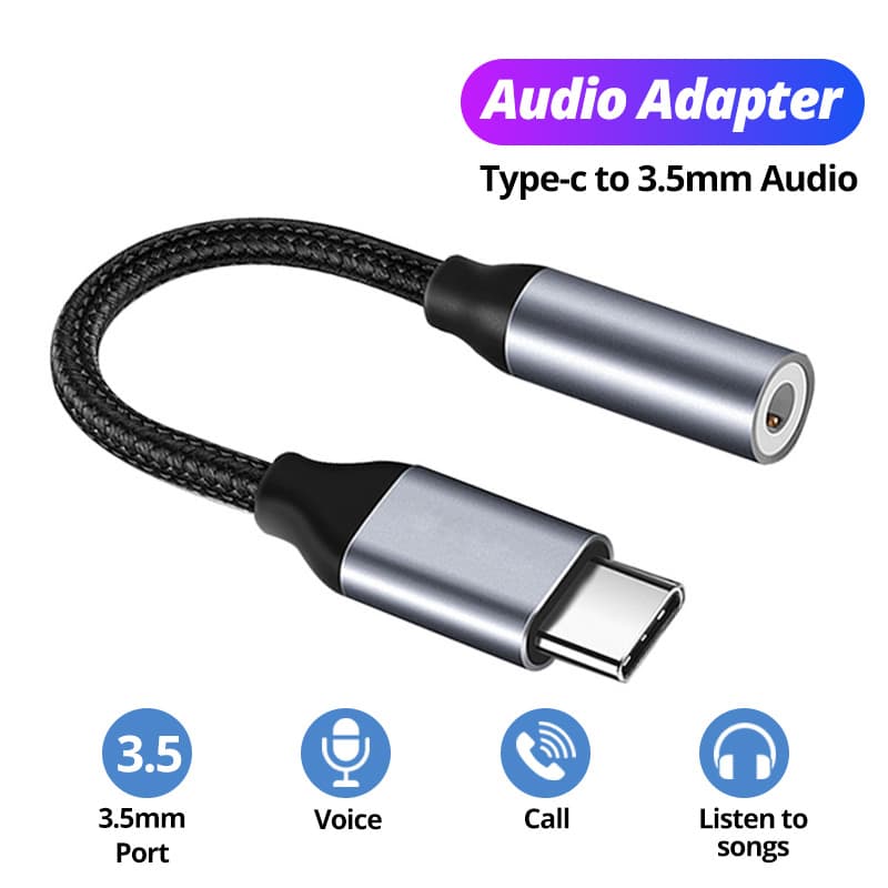 USB Type C To 3.5mm Aux Adpter Type-c 3 5 Jck Audio Erphone Cable Converter for iPhone 15 Smsung Glxy S24 S23