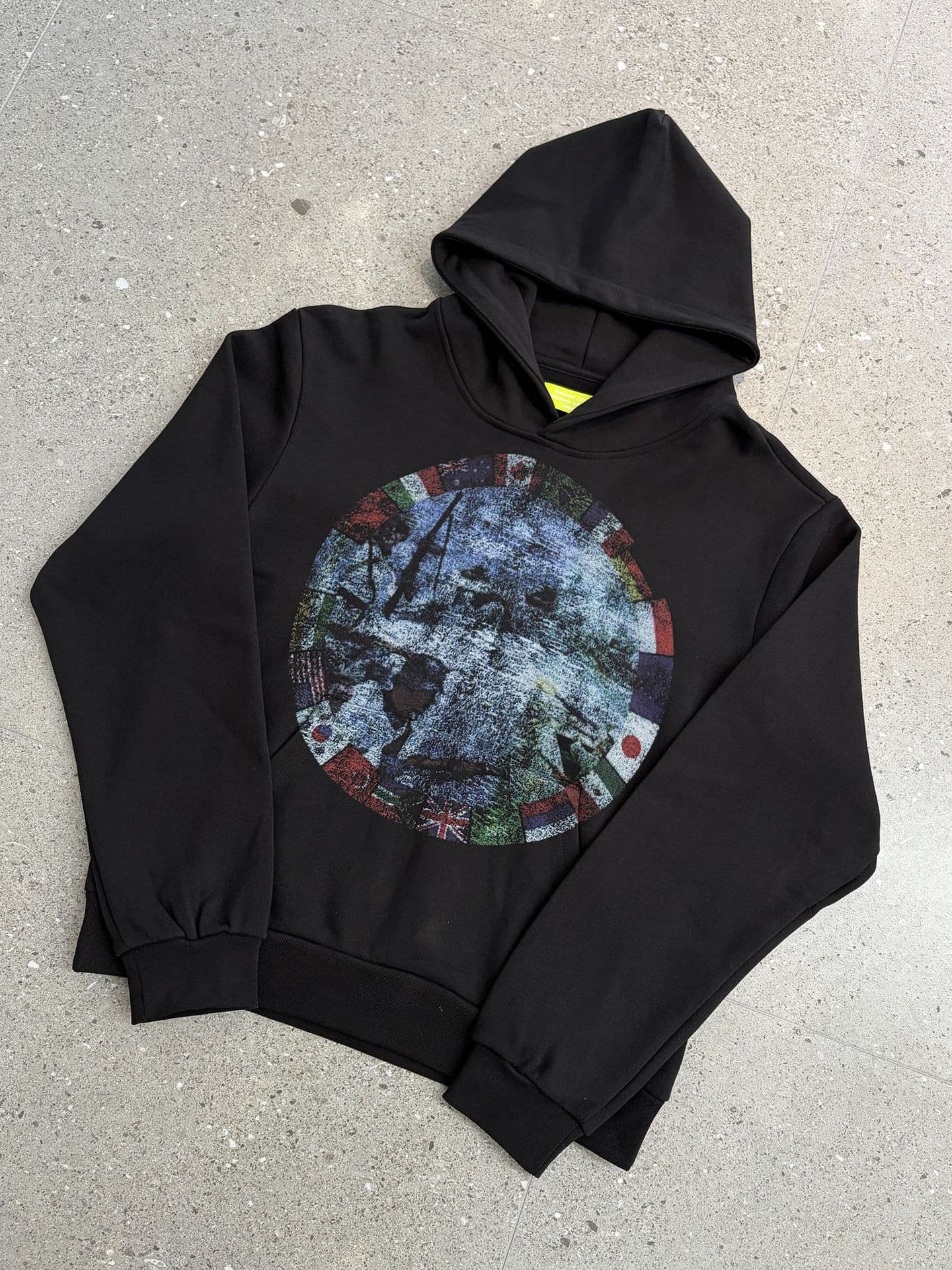 Sweat à capuche homme tendance « Peace in War », épais et de haute qualité, imprimé Yin Yang, style streetwear américain.