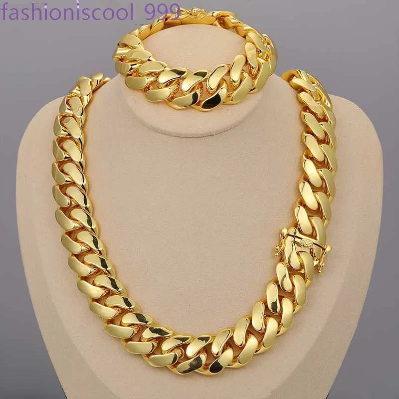 Wholesale Hip Hop Jewelry 20mm 10K Gold sier Custom Solid Miami Cuban Link Chain Necklace For Men