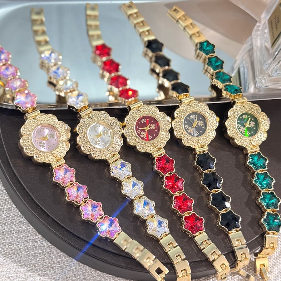 Snowflake Rock Sugar Gem Diamond Textured Watch Luxury Full Digital Women's Watch High Value Work Daily Birthday Anniversary Valentine's Day Gift
