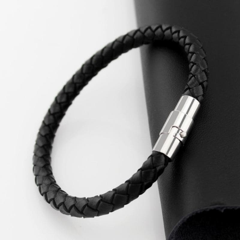 European and American creative insurance magnetic men's 6-color leather rope woven bracelet leather couple bracelet