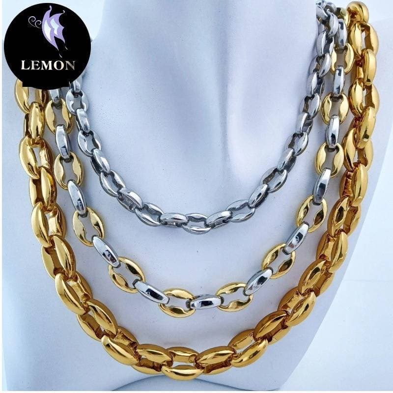 Collier unisexe en acier inoxydable, chaîne en forme de U fabriquée à la main, longueur ajustable pour superposition, finition plaquée or/argent.
