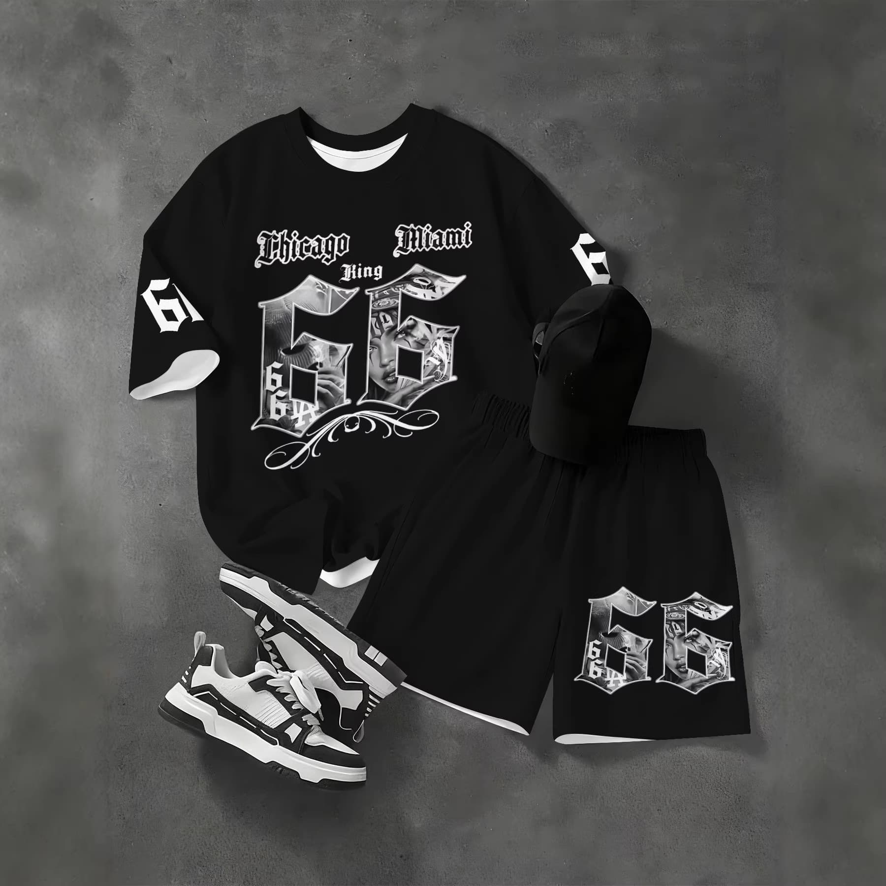 Men's Korean Streetwear Set – Minimalist Letter Print T-Shirt & Breathable Shorts For Casual Cool