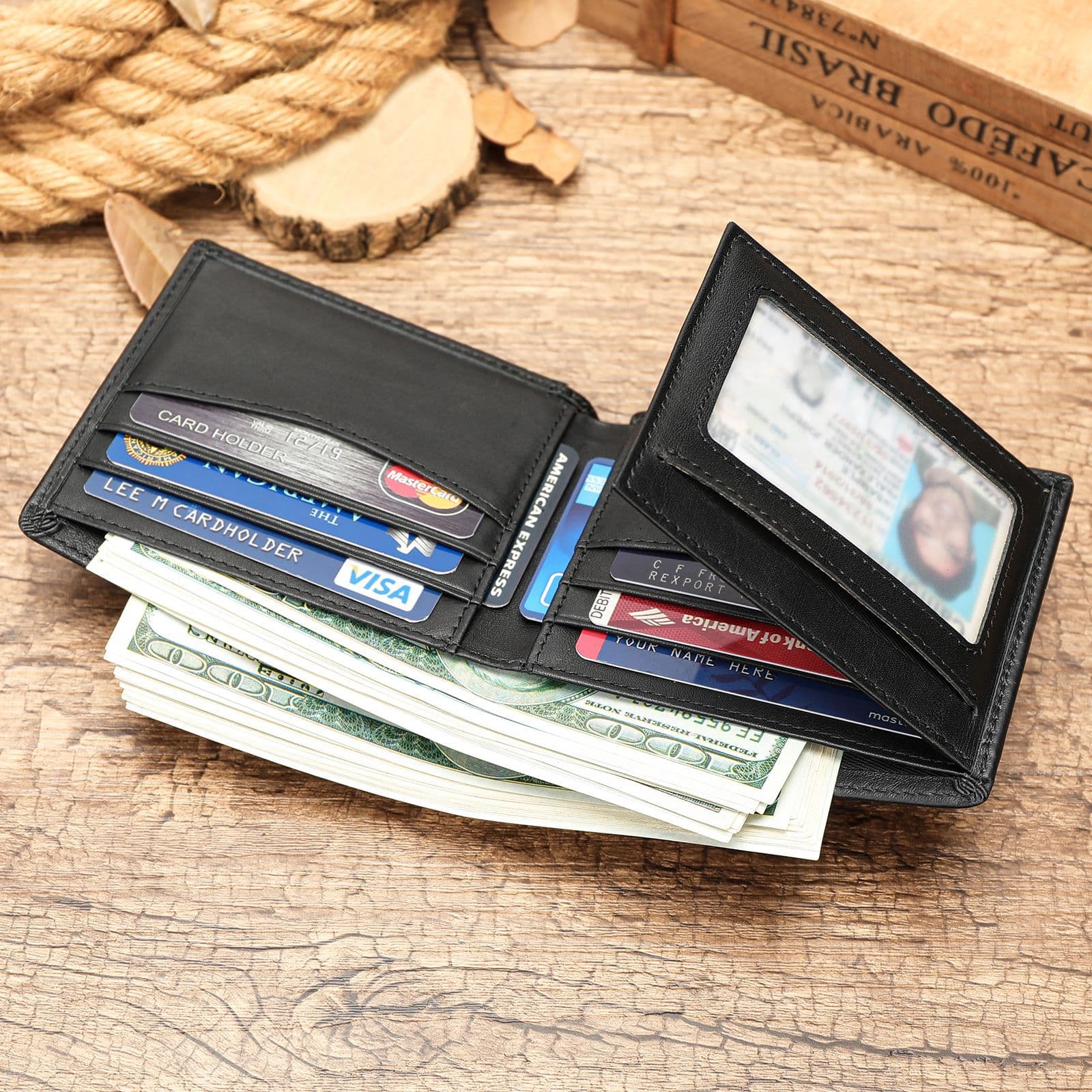 Casual Men's Wallet, Short Retro Wallet, Genuine Leather Silver Bag, Multi-slot Coin Leather Wallet