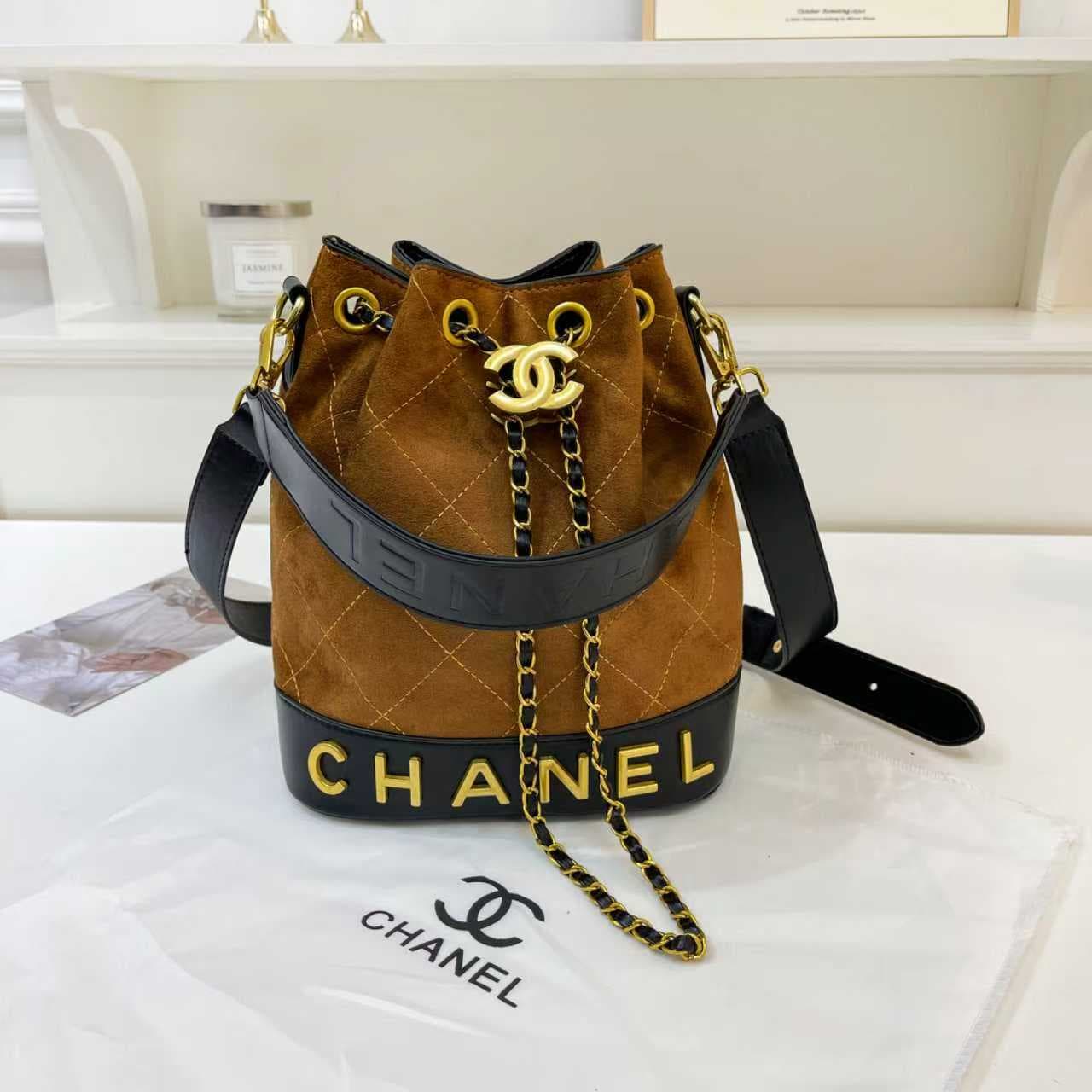 Sac seau bandoulière femme, style rétro matelassé, cordon de serrage en cuir PU mat souple, marron