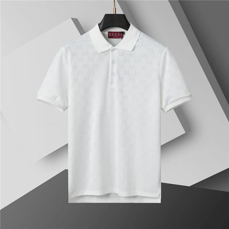 Polo d'été décontracté et tendance à manches courtes en coton perlé pour homme, col rond.
