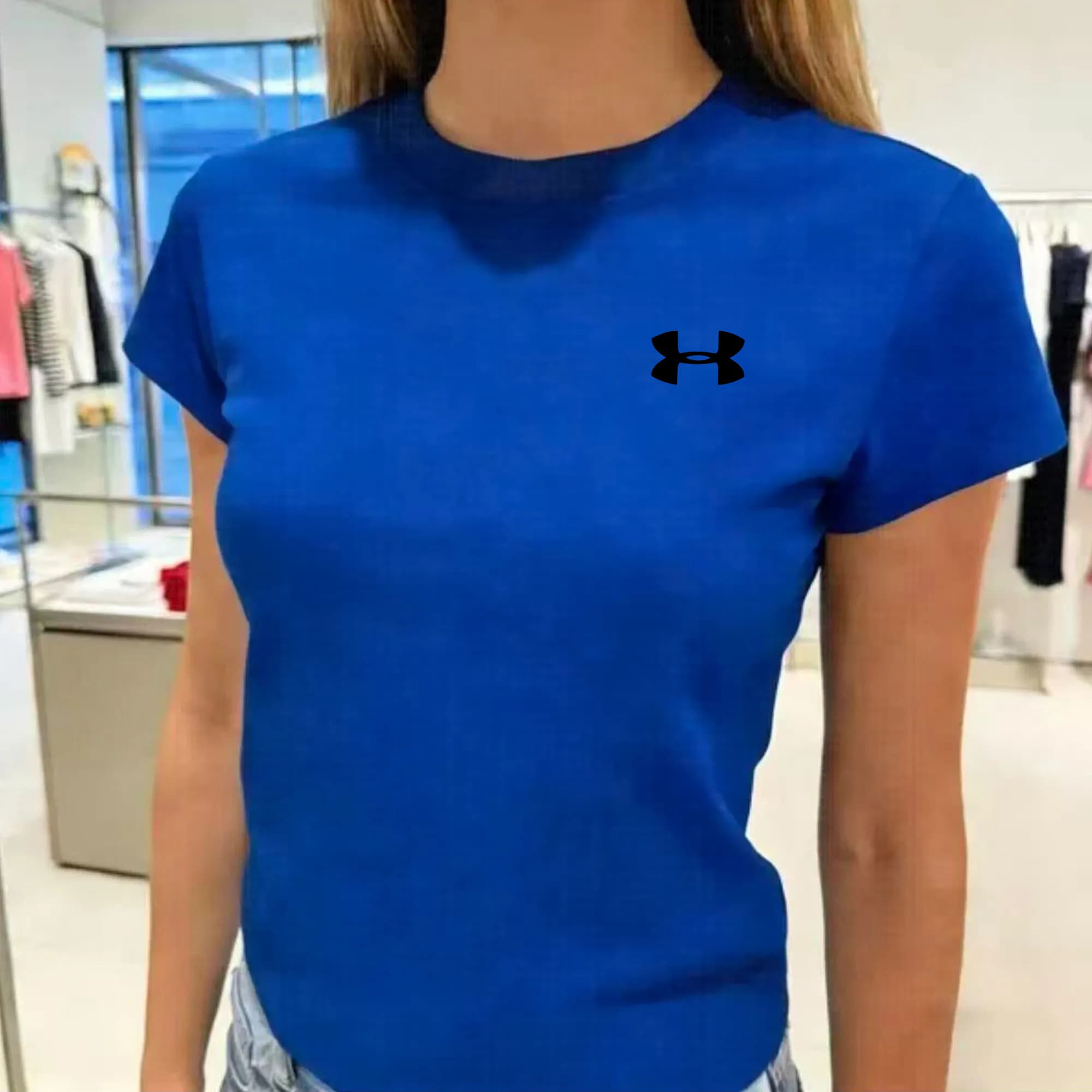 T-shirt imprimé à manches courtes pour femme, collection été 2026, motif classique, basique et décontracté, référence 078