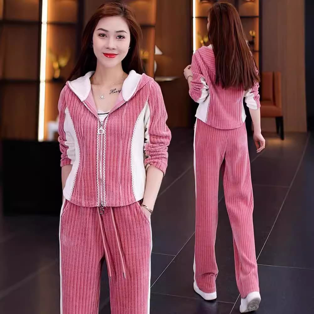 Women's Clothing new casual sportswear women's suits spring and autumn fashionable hooded sweatshirt wide leg pants two piece suit