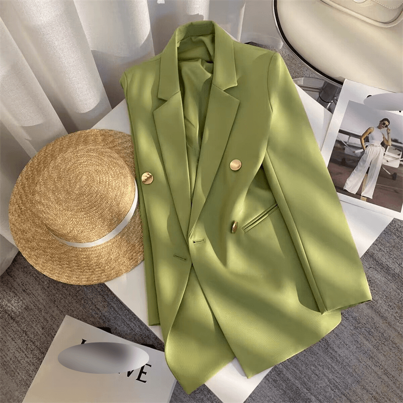 Women’s Clothing Women's Suit Long Sleeve Jacket Candy Green Suit