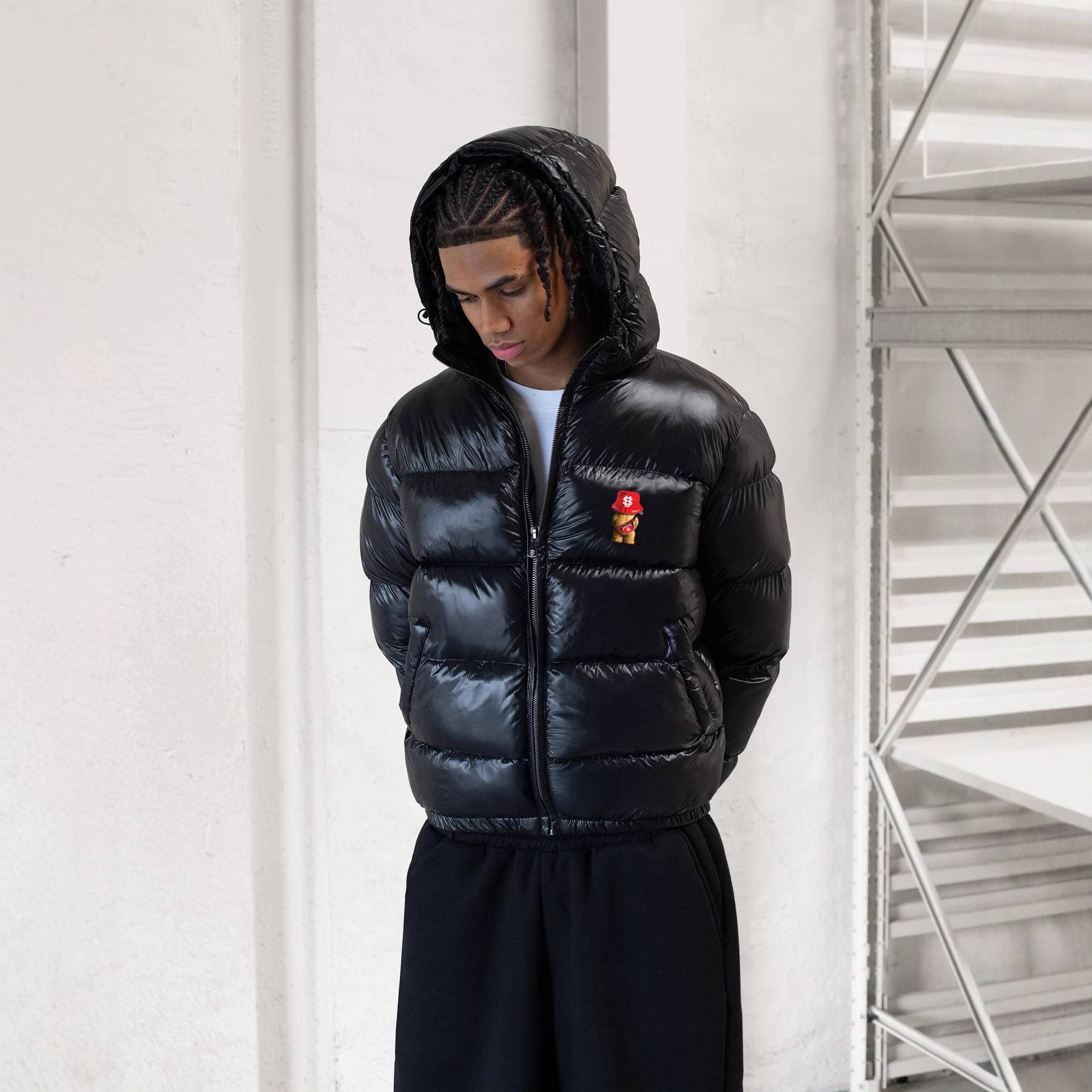 Men's Clothing Unisex Yellow Puffer Vest Jacket 2-in-1 - Detachable Sleeves, Oversized Streetwear Style, Cotton-Poly Blend (S/M/L/XL)