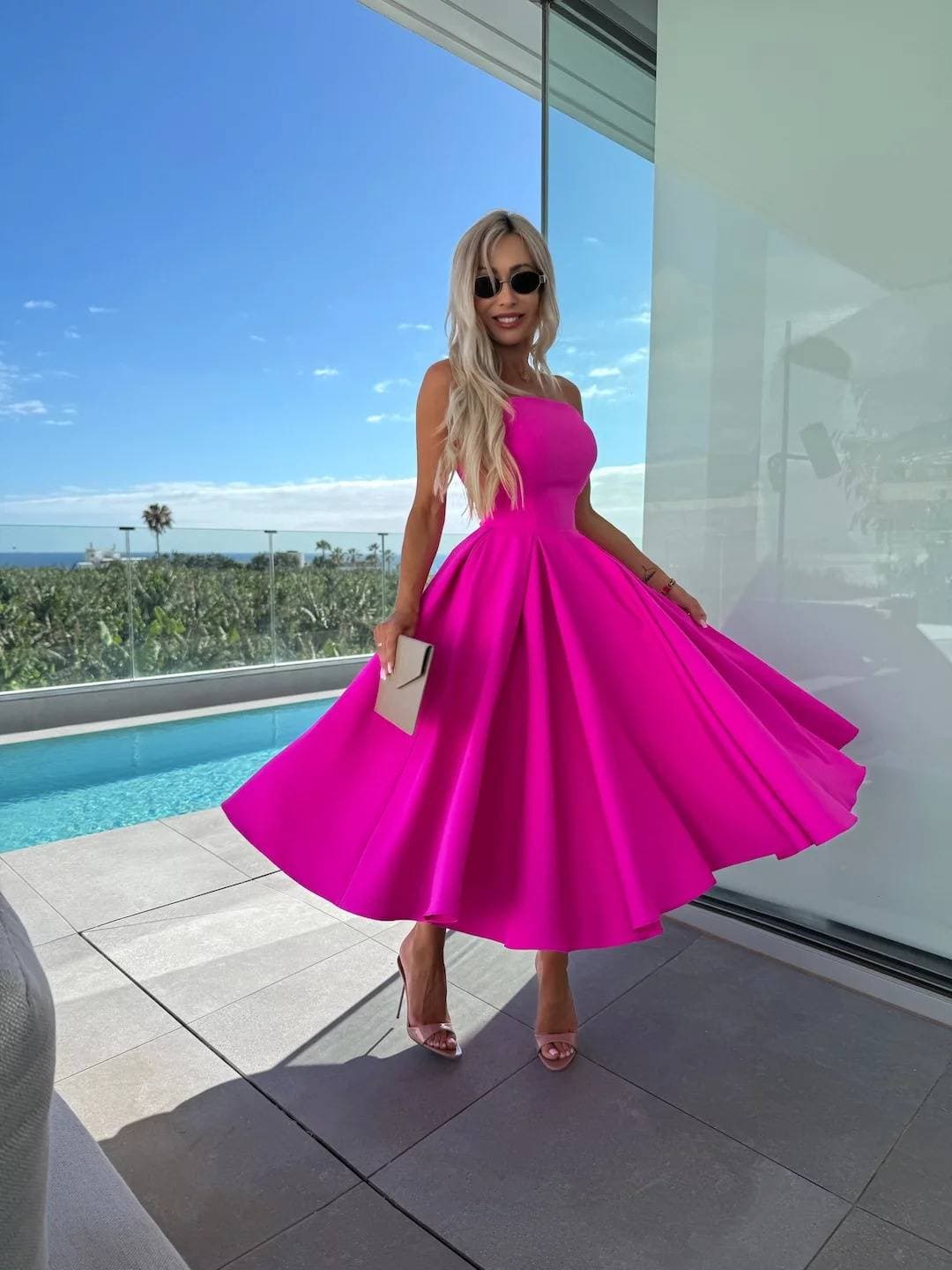 Women's Clothing Spring And Summer Women's Wear New Style Wrap Around Dress High Waist Swing Sexy Dress