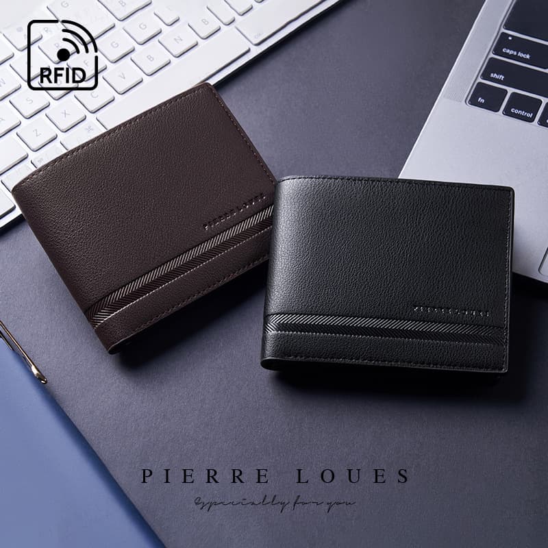 Men's Wallet Large Capacity Manufacturer Direct Sales Wallet Anti Theft Brushing Multi Slot Short Wallet RFID