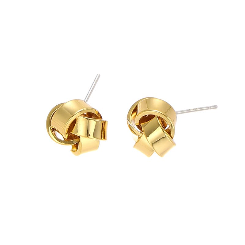 Women's Jewelry Simple And Compact Design Winding Twisted Flower Earrings French Retro Exquisite Light Luxury High End Earrings