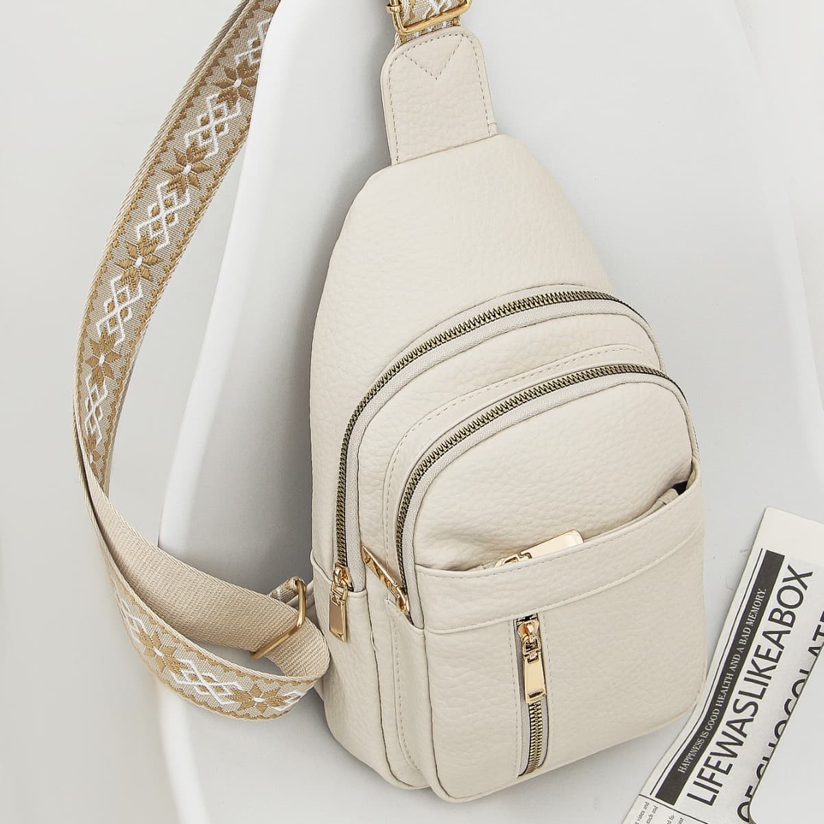 New Crossbody Bag Women's Chest Bag Retro Versatile Pu Crossbody Bag Casual Fashion Women's Shoulder Bag