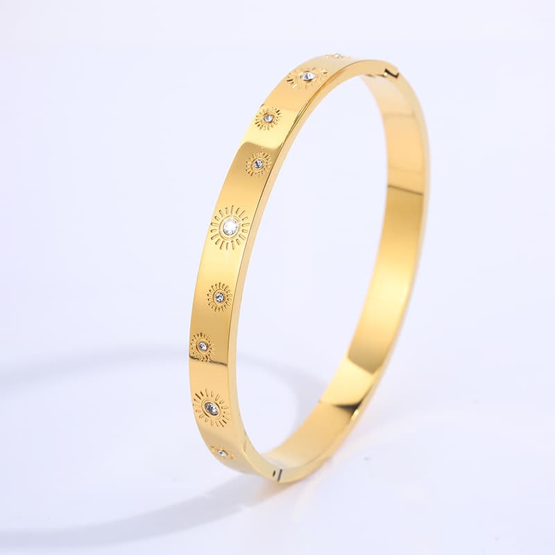 Unisex Jewelry Fashion Style Sunflower Diamond Titanium Steel Bracelet Female Starry Sky Personality Niche Buckle Bracelet