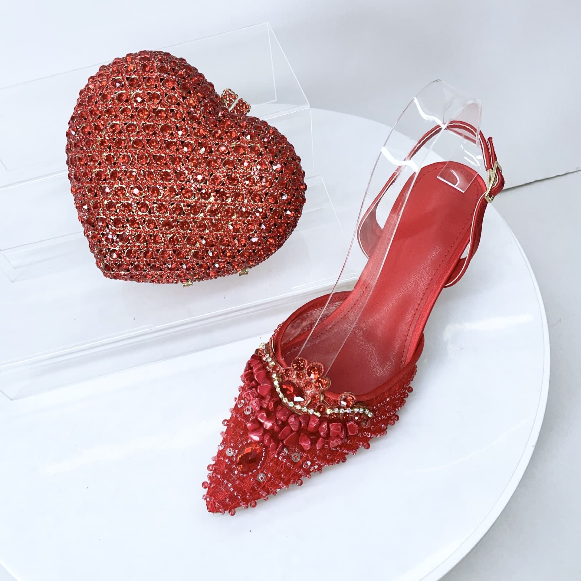 Women's Shoes Pointed Toe Closed Toe Crystal Sandals, New Style, Full Rhinestone Wedding Shoes, Rhinestone Single Shoes, High Heels