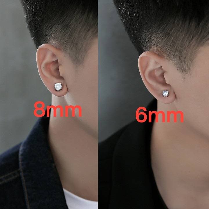 Men's Magnetic Ear Cuff – Single Stud Earring For Guys (No Piercing & Sparkling CZ)