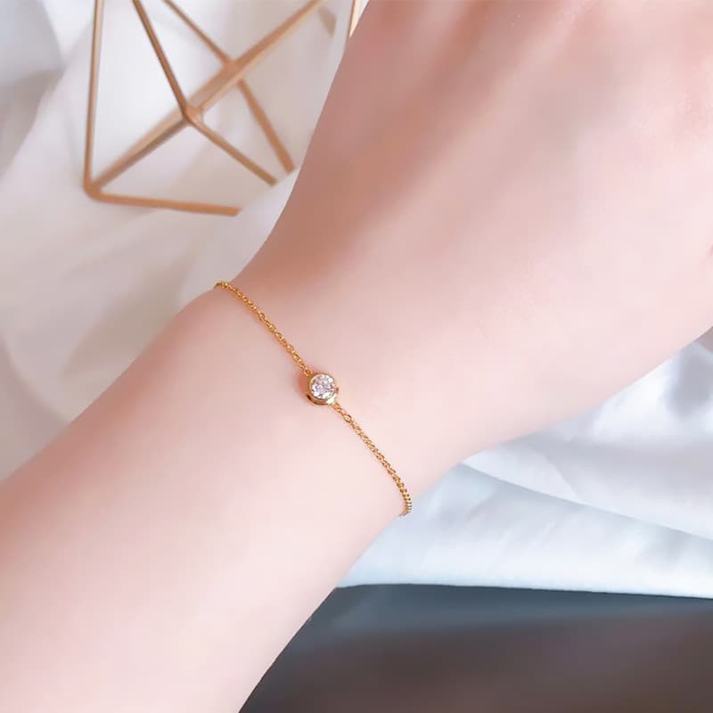 Stainless Steel Cubic Zircon Adjustable Bracelets for Woman Gold Color Charms Wedding Minimalist Jewelry Prevent Fade
