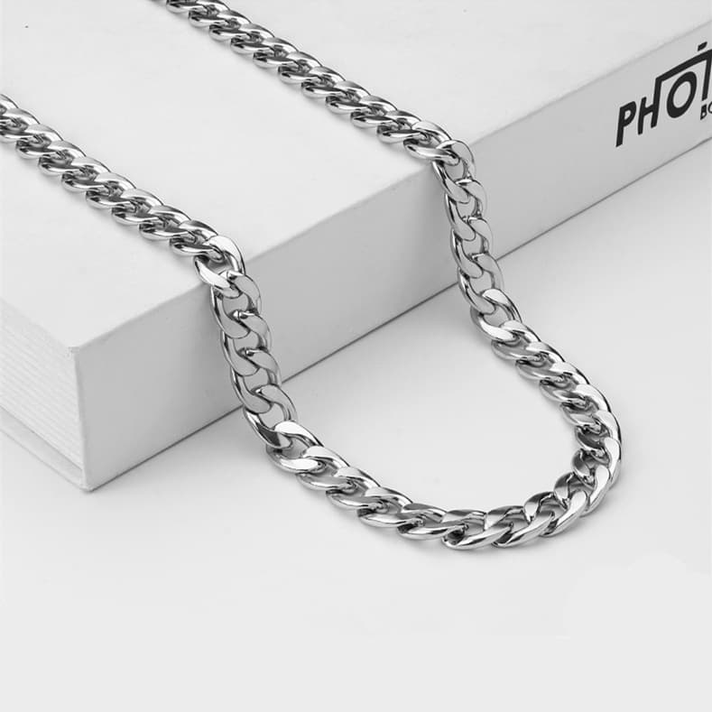 Stainless steel NK chain men's Cuban necklace 304 titanium steel necklace female hiphop hip hop DIY jewelry accessories