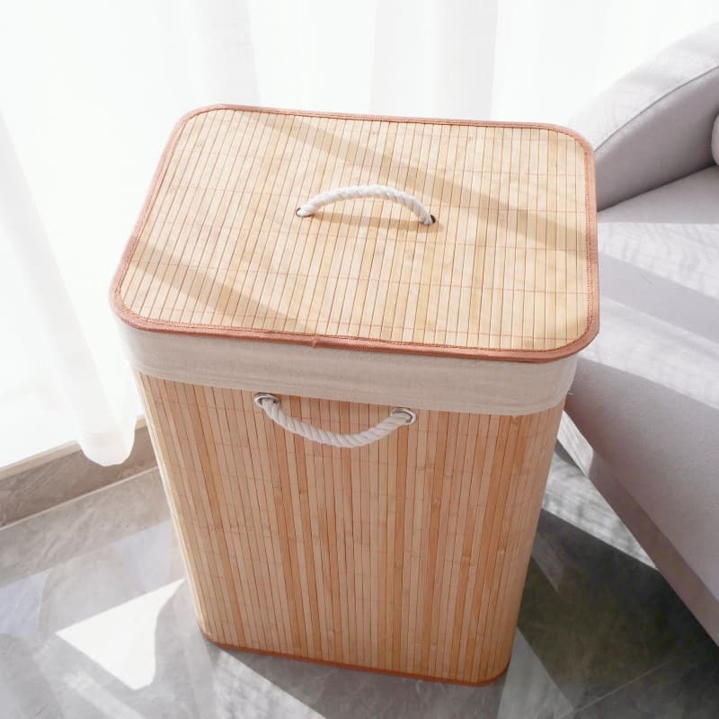 Natural Woven Hotel Household Storage Box Dirty Laundry Foldable Bamboo Basket