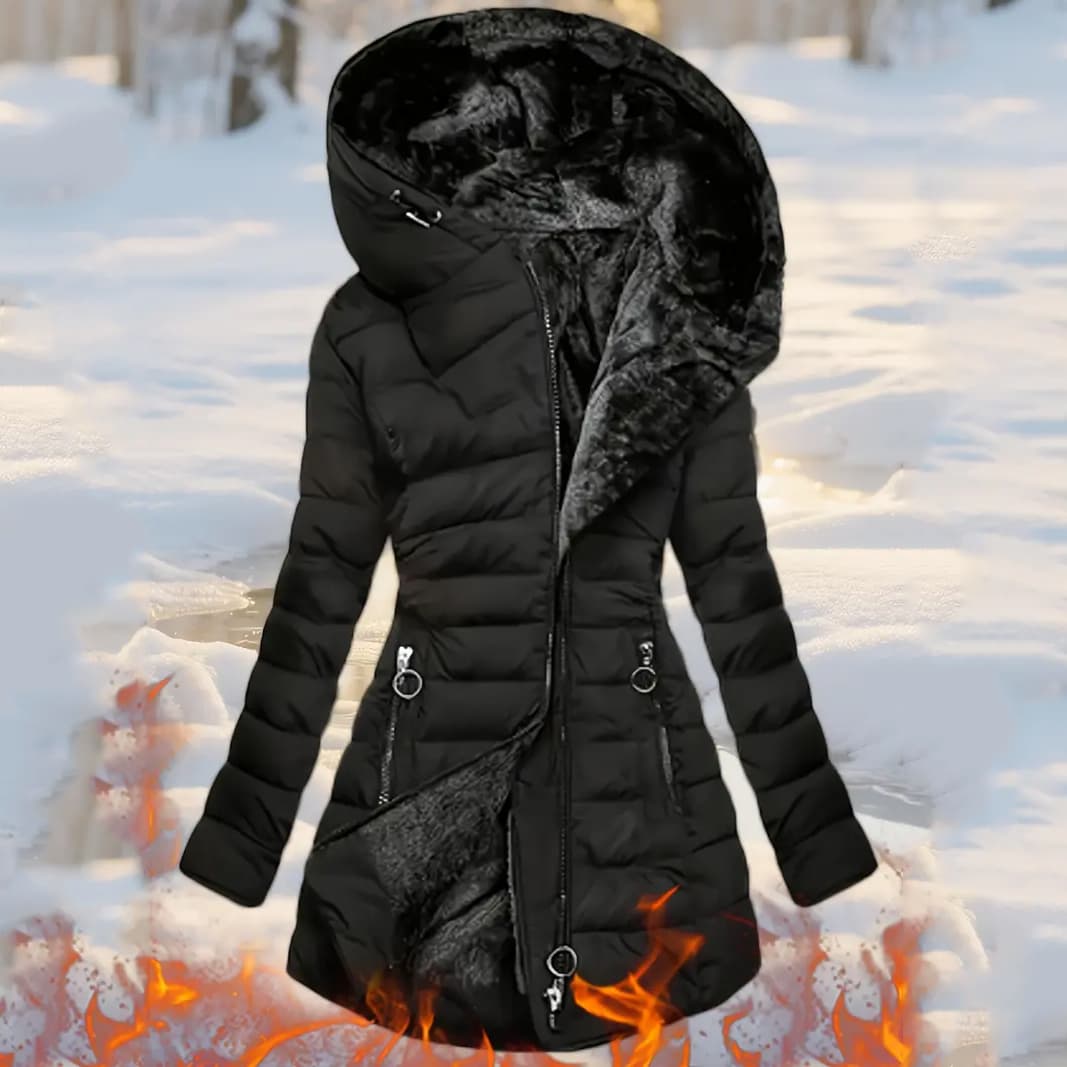 Women's Clothing Heavy-Duty Full-Zip Hooded Coat With Full-Zip Closure,ar, Winter Jacket, Hiking Apparel