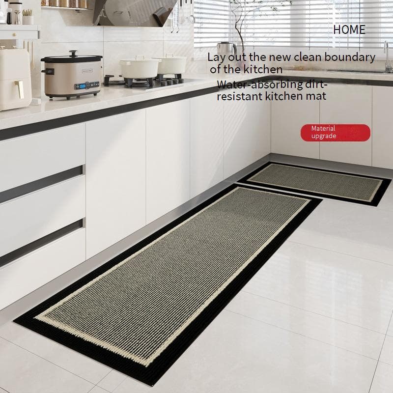 Kitchen Floor Mats Household Water Absorbent Non Slip And Dirt Resistant Foot Mats Waterproof And Oil Proof Carpet Wool Woven Entrance Mat