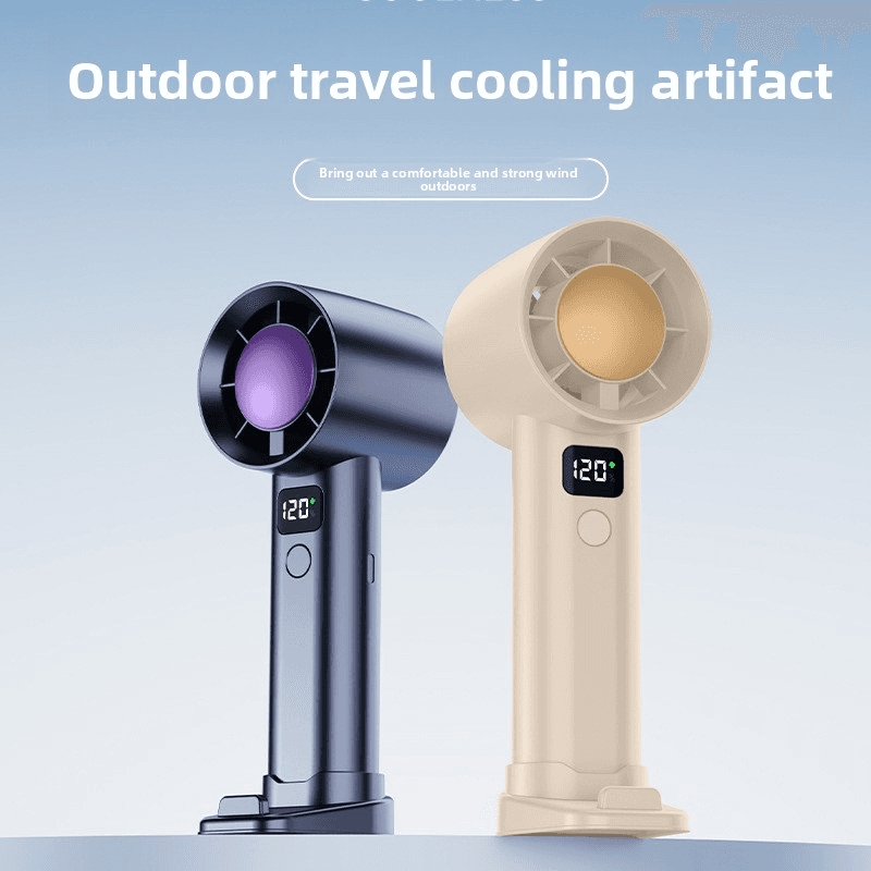 Smart Handheld Fan With Digital Display - USB Rechargeable Mini & Portable For Desktop & Outdoor Use