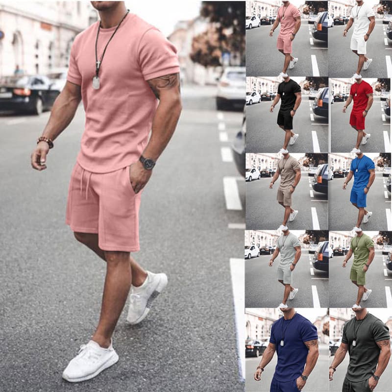 Men's Short-Sleeved Shorts Suit Sports Casual Suit Men's Clothing