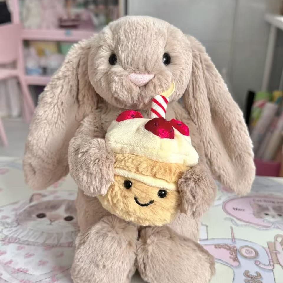 Stuffed Animals Bunny Rabbit Cake Plush Toy, Cute And Charming Doll