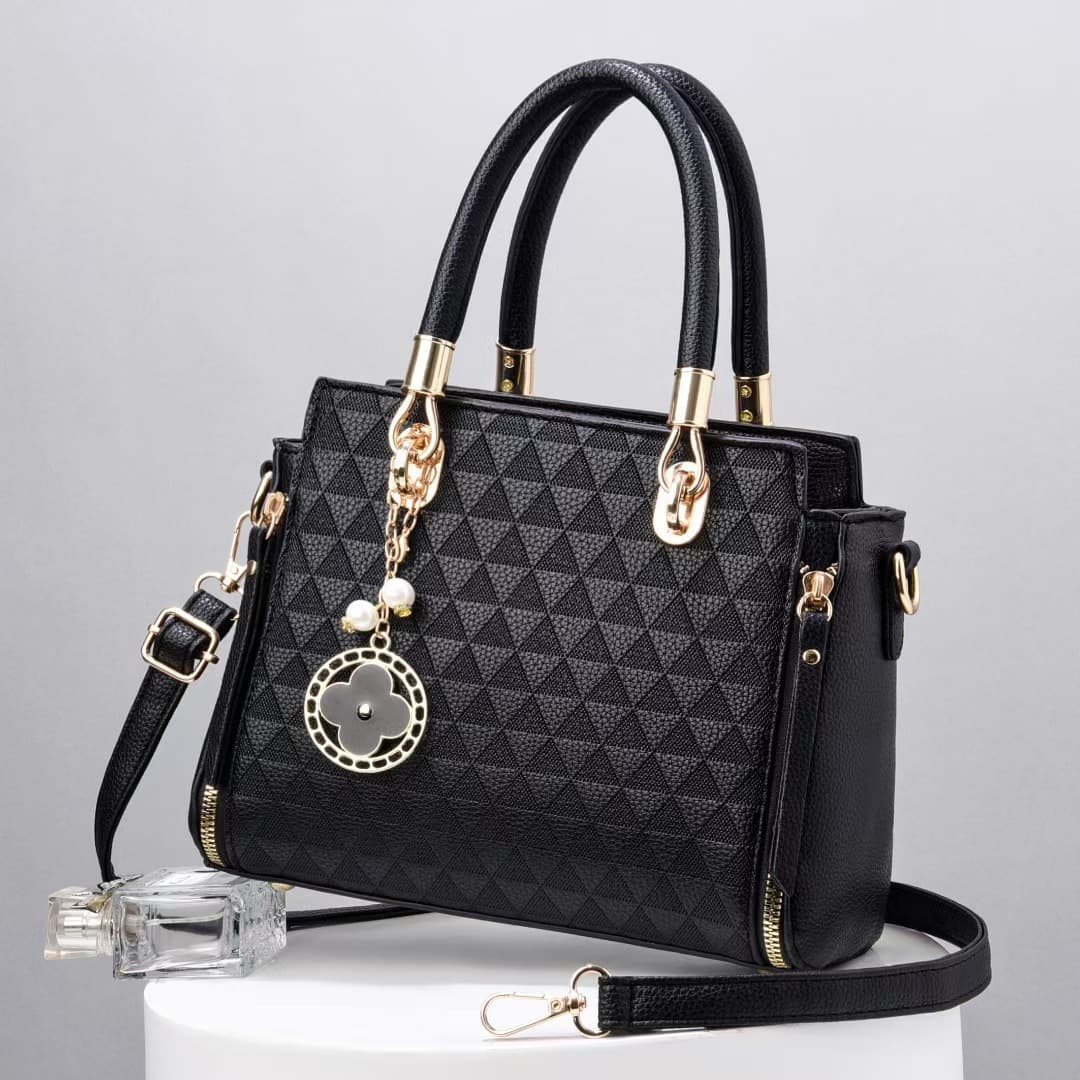 Styling PU Women's Handbag Versatile Fashion Middle-aged Mom Large Capacity Single Shoulder Crossbody Bag